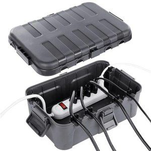 Outdoor Electrical Box,  Waterproof Extension Cord Safety Cover, Large , Gray